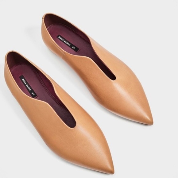 Zara Shoes - Zara Basic Flat , Slip on Shoes Tan Nude 39